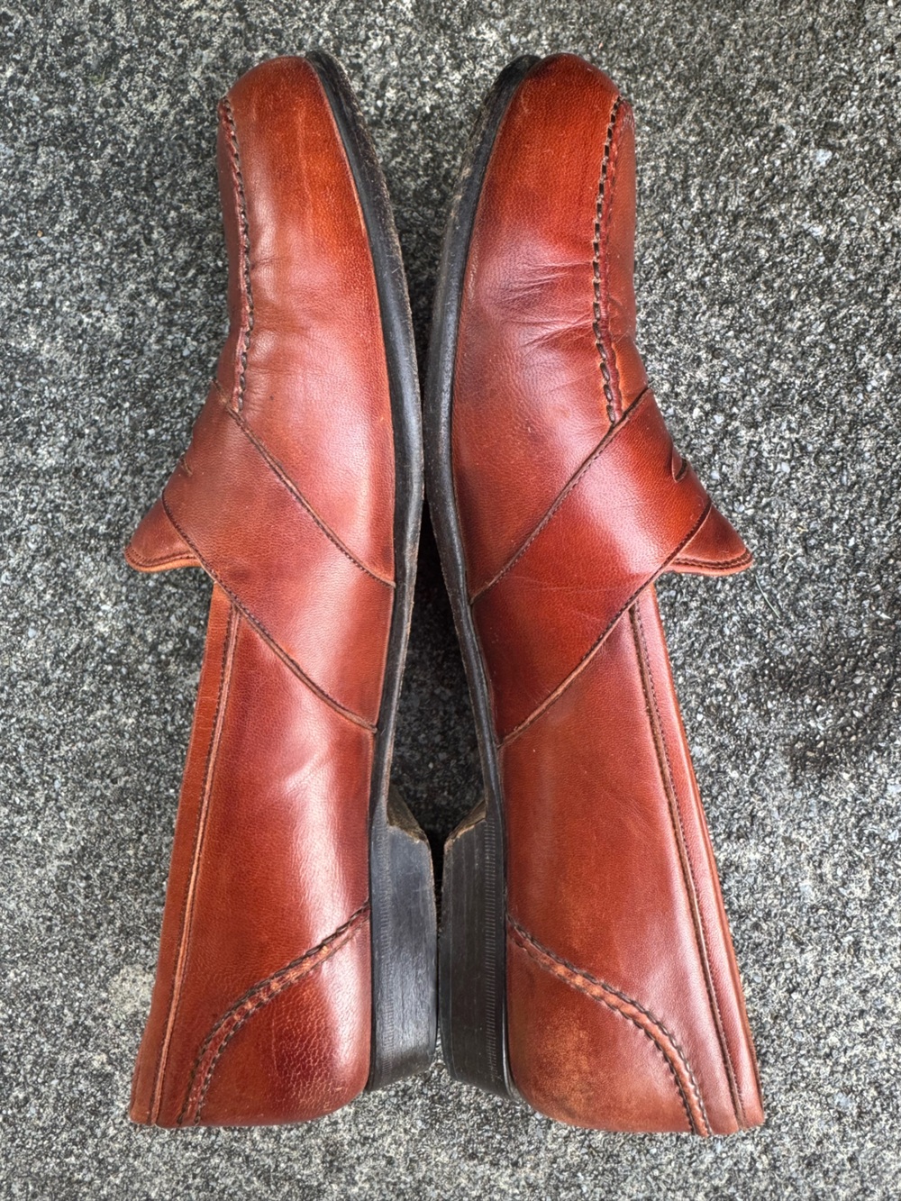 Bragano by Cole Haan Cognac Tan Italian Leather Penny Loafers 9.5M Style 2659 - Picture 9 of 16